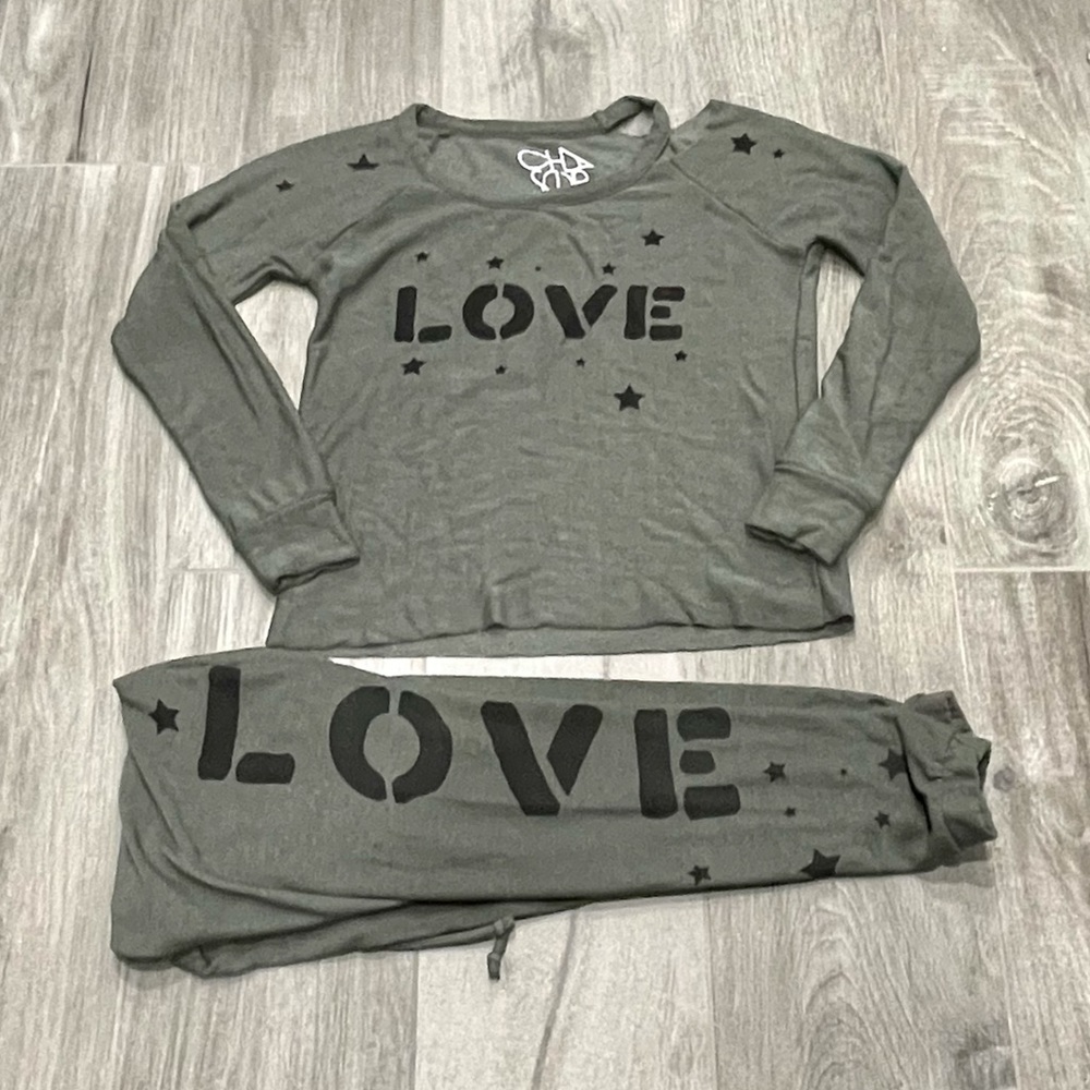 Chaser army green  LOVE sweatshirt - XS